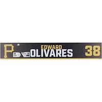 Edward Olivares Pittsburgh Pirates Player-Issued #38 Black Nameplate de l'entraînement de printemps 2024 de la MLB