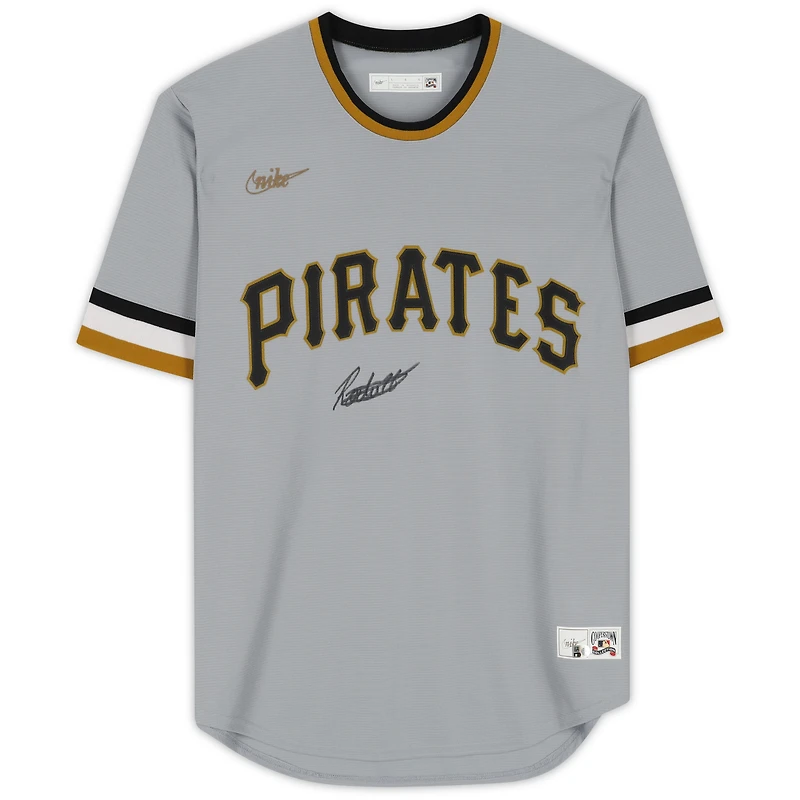 Maillot réplique Nike gris autographié par Endy Rodriguez des Pirates de Pittsburgh - Signé sur le devant