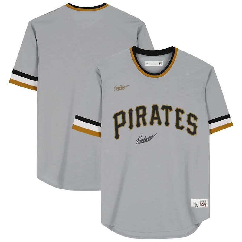 Maillot réplique Nike gris autographié par Endy Rodriguez des Pirates de Pittsburgh - Signé sur le devant