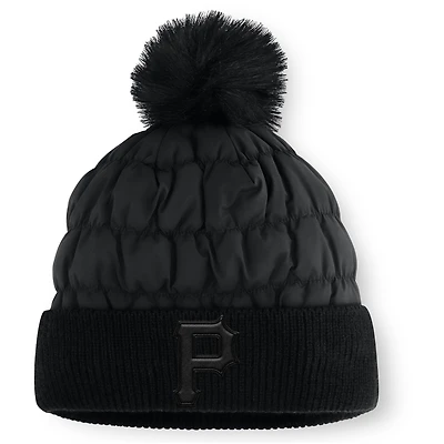 Bonnet de nuit Fanatics Black Pittsburgh Pirates à revers et pompon