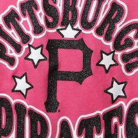 T-shirt à col en V avec étoiles jersey Pittsburgh Pirates New Era pour jeune fille, rose
