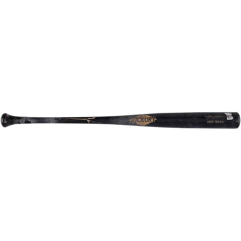 Jared Triolo Pittsburgh Pirates Game-Used Black Old Hickory Broken Bat vs. Chicago Cubs on May 12, 2024
