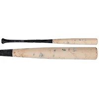 Batte de baseball cassée en vieux hickory beige/noire de Jared Triolo, utilisée par les Pirates de Pittsburgh lors du match contre les Yankees de New York, le 4 avril 2025