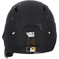 Casque de frappeur noir de Joey Bart, porté par les Pirates de Pittsburgh, lors du match contre les Yankees de New York le 4 avril et les Dodgers de Los Angeles le 27 avril 2025.