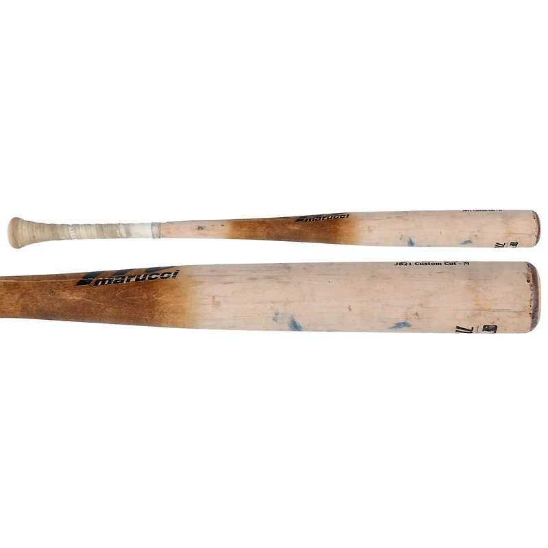 La batte cassée de Tan Marucci, utilisée par Joey Bart des Pirates de Pittsburgh contre les Rays de Tampa Bay le 31 mars 2025