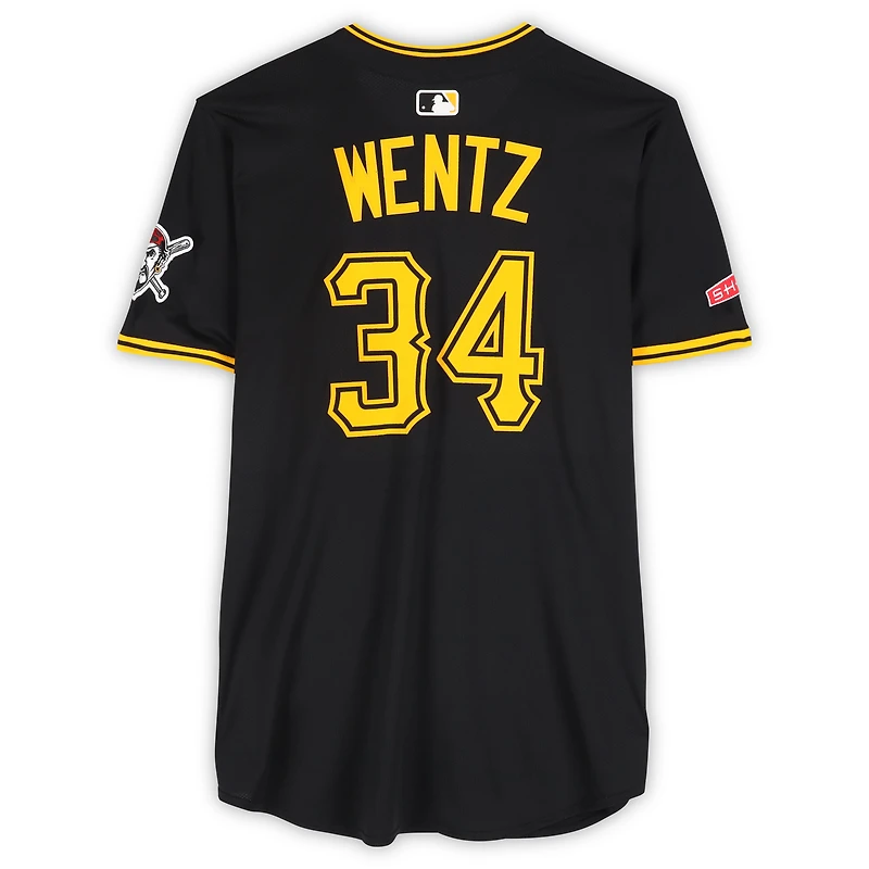 Maillot Nike noir n° 34 des Pirates de Pittsburgh de Joey Wentz, utilisé lors de plusieurs matchs de la saison 2025 de la MLB.