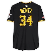 Maillot Nike noir n° 34 des Pirates de Pittsburgh de Joey Wentz, utilisé lors de plusieurs matchs de la saison 2025 de la MLB.