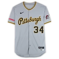 Maillot Nike gris de Joey Wentz, joueur des Pirates de Pittsburgh, saison 2025 de la MLB