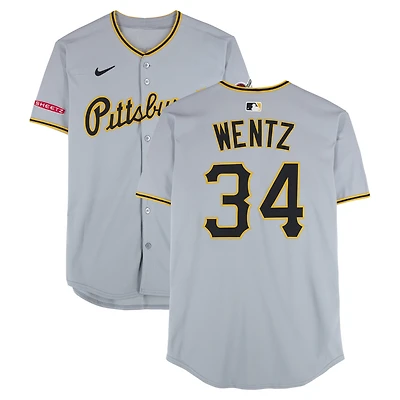 Maillot Nike gris de Joey Wentz, joueur des Pirates de Pittsburgh, saison 2025 de la MLB