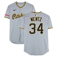 Maillot Nike gris de Joey Wentz, joueur des Pirates de Pittsburgh, saison 2025 de la MLB
