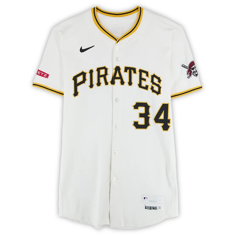 Maillot Nike blanc de Joey Wentz, joueur des Pirates de Pittsburgh, saison 2025 de la MLB