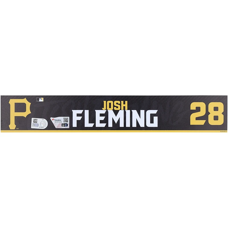 Josh Fleming, joueur des Pirates de Pittsburgh, plaque signalétique noire n° 28 de l'entraînement de printemps de la MLB 2024