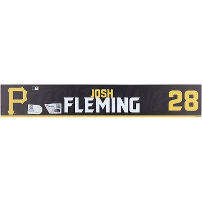 Josh Fleming, joueur des Pirates de Pittsburgh, plaque signalétique noire n° 28 de l'entraînement de printemps de la MLB 2024