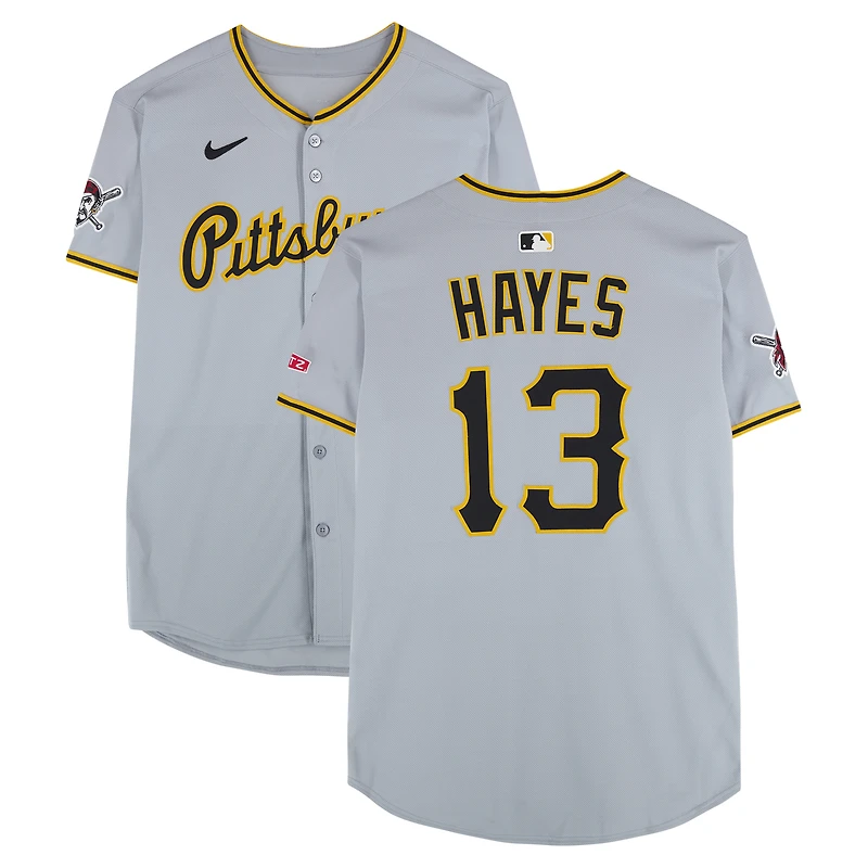 Maillot Nike gris n° 13 des Pirates de Pittsburgh de Ke'Bryan Hayes, utilisé lors du match contre les Angels de Los Angeles, le 23 avril 2025