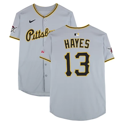 Maillot Nike gris n° 13 des Pirates de Pittsburgh de Ke'Bryan Hayes, utilisé lors du match contre les Angels de Los Angeles, le 23 avril 2025