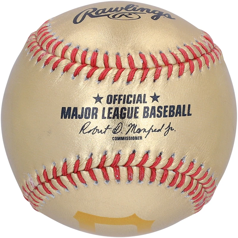 Baseball doré autographié par Livvy Dunne des LSU Tigers des Pirates de Pittsburgh