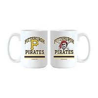 Ensemble de tasses Logo Brands Pittsburgh Pirates 15 oz. Modèle actuel et rétro