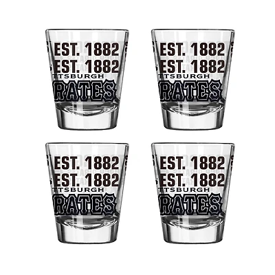 Ensemble de 4 verres à shot de 6 cl (2 oz) Logo Brands Pittsburgh Pirates