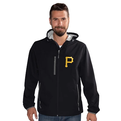 Men's G-III Sports by Carl Banks  Black Pittsburgh Pirates Double Play Hooded Lightweight Full-Zip Jacket