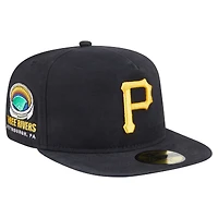 Casquette ajustée 59FIFTY noire New Era pour homme avec drapeau latéral des Pirates de Pittsburgh