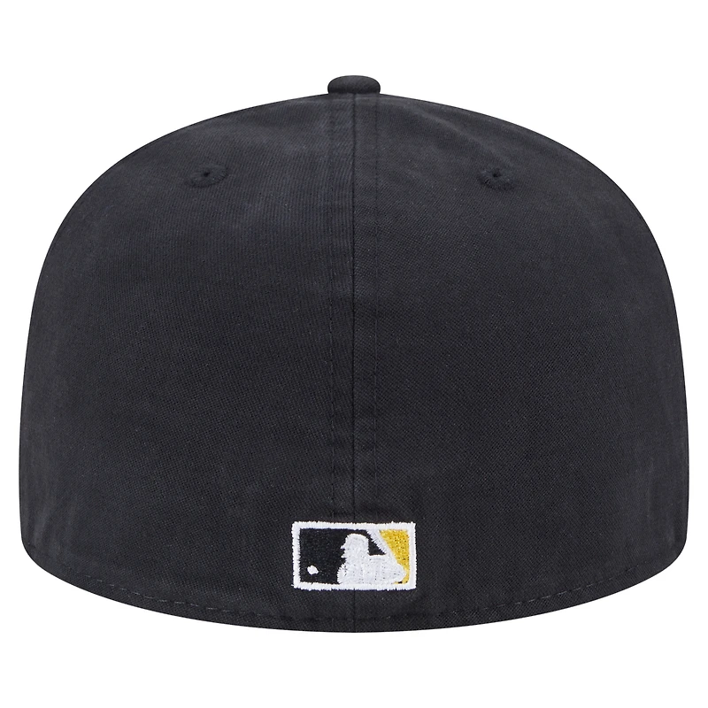 Men's New Era Black Pittsburgh Pirates Championship Side Flag A-Frame 59FIFTY Fitted Hat