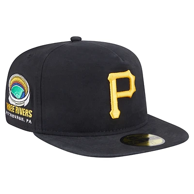 Men's New Era  Black Pittsburgh Pirates Championship Side Flag A-Frame 59FIFTY Fitted Hat