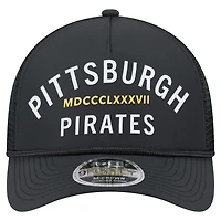 Men's New Era  Black Pittsburgh Pirates Minimalist 9FORTY A-Frame Adjustable Hat