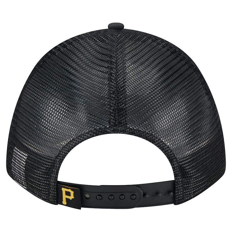 Men's New Era  Black Pittsburgh Pirates Minimalist 9FORTY A-Frame Adjustable Hat