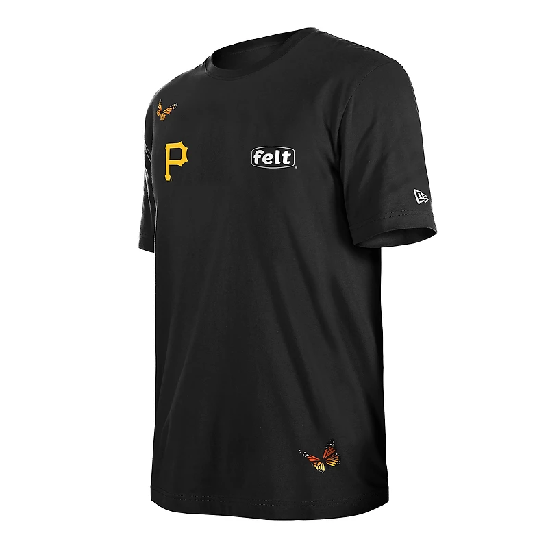 T-shirt noir pour homme New Era x Felt des Pirates de Pittsburgh