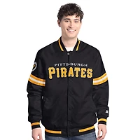 Men's Starter  Black Pittsburgh Pirates Scout Full-Snap Varsity Jacket