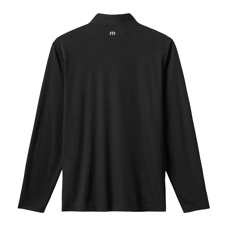 Men's TravisMathew  Black Pittsburgh Pirates Time to Tailgate Tri-Blend Quarter-Zip Pullover