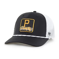 Casquette de camionneur ajustable à rayures noire/blanche '47 des Pirates de Pittsburgh pour hommes