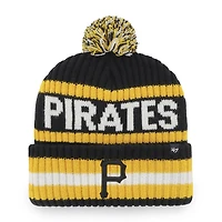 Men's '47  Black Pittsburgh Pirates Bering Cuffed Knit Hat with Pom