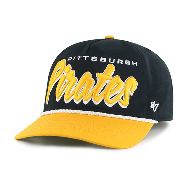 Casquette ajustable Dropshadow Rope Hitch noire des Pirates de Pittsburgh pour hommes '47