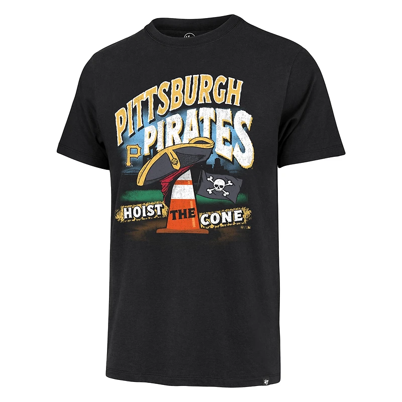 Men's '47 Black Pittsburgh Pirates Hoist the Cone Regional Franklin T-Shirt