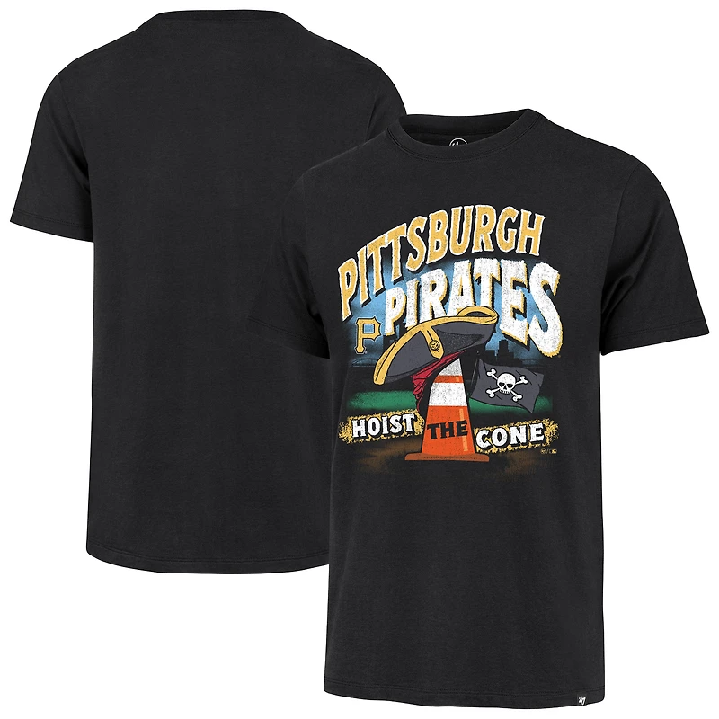 Men's '47 Black Pittsburgh Pirates Hoist the Cone Regional Franklin T-Shirt