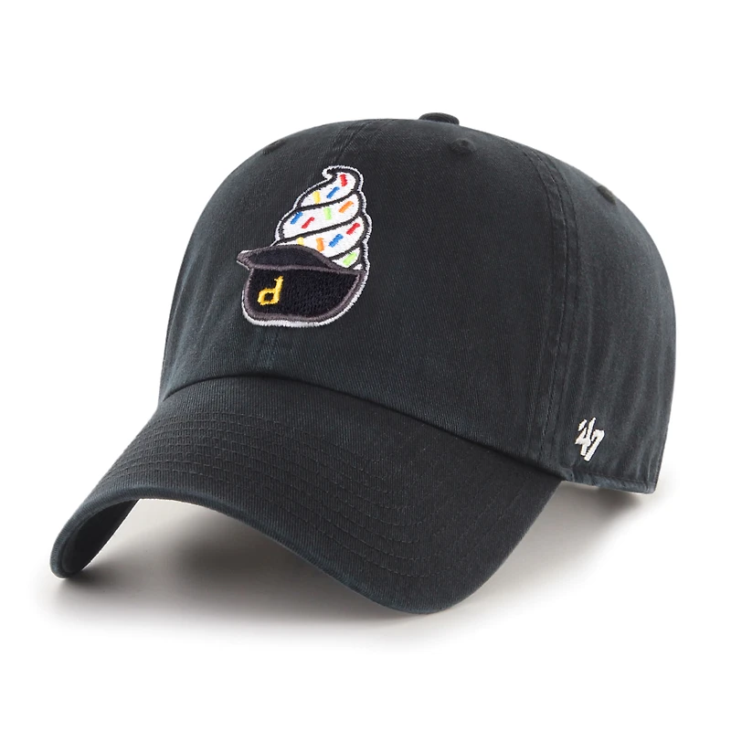 Men's '47  Black Pittsburgh Pirates Ice Cream Helmet Clean Up Adjustable Hat
