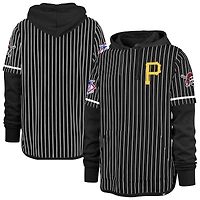 Sweat à capuche rayures noires pour homme '47 Pittsburgh Pirates Double Header