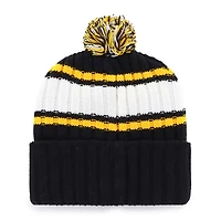 Men's '47  Black Pittsburgh Pirates Plateau Cuffed Knit Hat with Pom