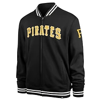 Men's '47 Black Pittsburgh Pirates Wax Pack Pro Camden Full-Zip Track Jacket