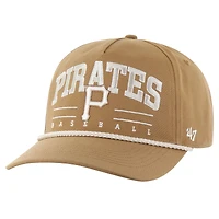 Casquette ajustable à nœud en corde Roscoe pour homme, modèle neutre, style Pirates de Pittsburgh, marron, 1947