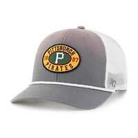 Casquette ajustable pour homme '47 Pittsburgh Pirates Tide Sweep Rope Trucker gris/blanc