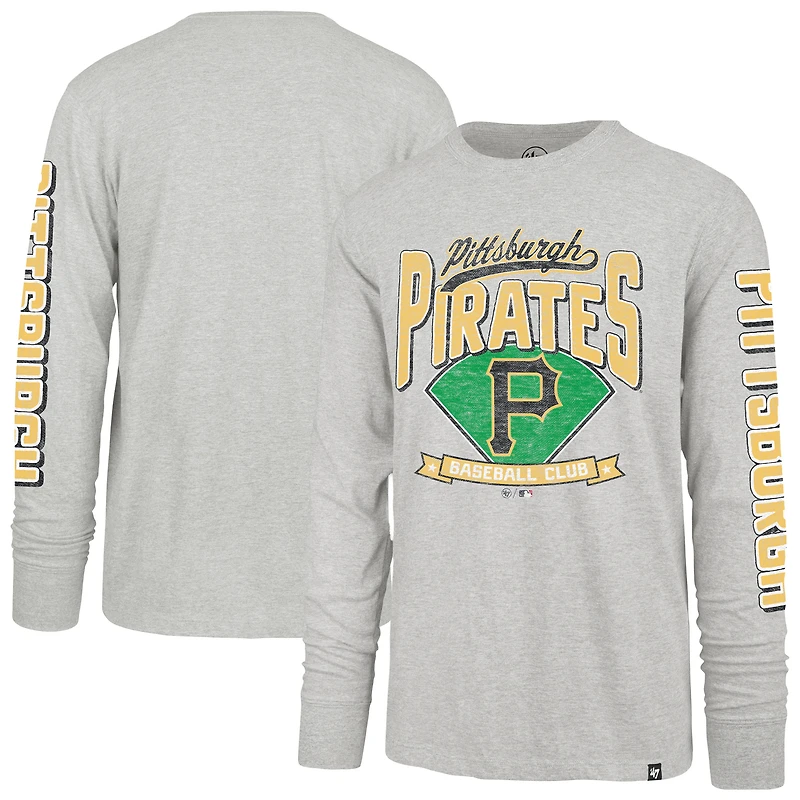 T-shirt à manches longues gris '47 Pittsburgh Pirates Fair Ball Franklin pour homme