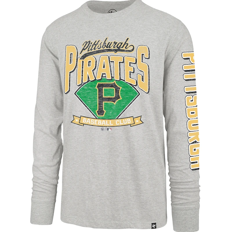 T-shirt à manches longues gris '47 Pittsburgh Pirates Fair Ball Franklin pour homme