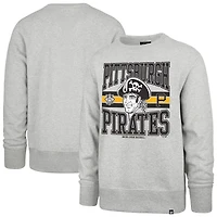 Sweat-shirt à capuche gris pour homme avec lettres « 47 Pittsburgh Pirates »
