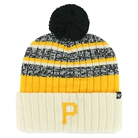 Bonnet en tricot à revers Tavern '47 Natural Pittsburgh Pirates pour hommes avec pompon