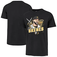 T-shirt noir « 47 Paul Skenes » pour homme, caricature du joueur des Pirates de Pittsburgh, Franklin