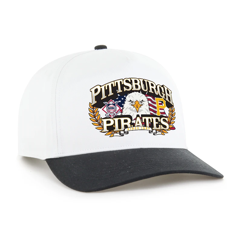 Men's '47 White/Black Pittsburgh Pirates Americana Eagle Hitch Adjustable Hat