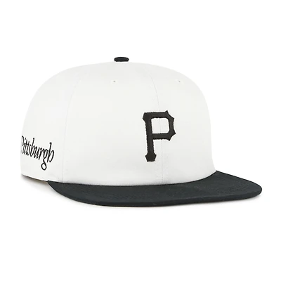 Casquette snapback blanche/noire pour homme des Pirates de Pittsburgh, modèle « 47 », avec logo de la Fondation Captain