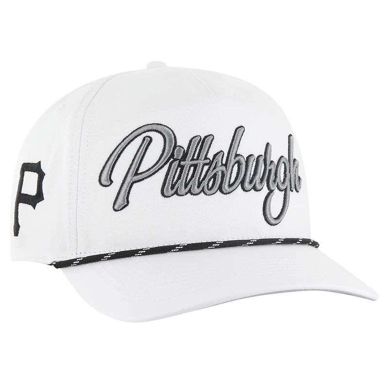 Casquette ajustable en corde à nœuds mouchetée blanche des Pirates de Pittsburgh '47 pour homme